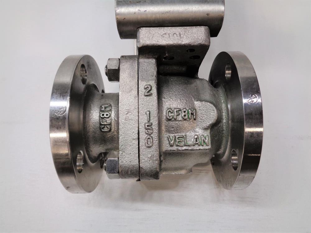 Velan 2" 150# CF8M 2-Pc Ball Valve, Fig# 01X13-BB2A with Rotex Actuator ECV100